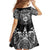 Scandinavian Viking Family Matching Off Shoulder Maxi Dress and Hawaiian Shirt Norse Warrior Sigil - Helmet and Battle Axes