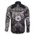 Scandinavian Viking Family Matching Off Shoulder Maxi Dress and Hawaiian Shirt Norse Warrior Sigil - Helmet and Battle Axes