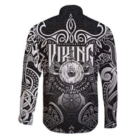 Scandinavian Viking Family Matching Short Sleeve Bodycon Dress and Hawaiian Shirt Norse Warrior Sigil - Helmet and Battle Axes