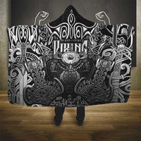 Scandinavian Viking Hooded Blanket Norse Warrior Sigil - Helmet and Battle Axes