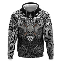 Scandinavian Viking Hoodie Norse Warrior Sigil - Helmet and Battle Axes