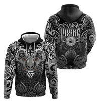 Scandinavian Viking Hoodie Norse Warrior Sigil - Helmet and Battle Axes