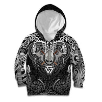 Scandinavian Viking Kid Hoodie Norse Warrior Sigil - Helmet and Battle Axes