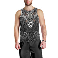 Scandinavian Viking Men Tank Top Norse Warrior Sigil - Helmet and Battle Axes