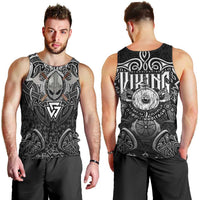Scandinavian Viking Men Tank Top Norse Warrior Sigil - Helmet and Battle Axes