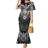 Scandinavian Viking Mermaid Dress Norse Warrior Sigil - Helmet and Battle Axes