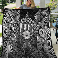 Scandinavian Viking Quilt Norse Warrior Sigil - Helmet and Battle Axes