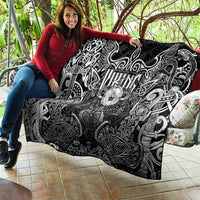 Scandinavian Viking Quilt Norse Warrior Sigil - Helmet and Battle Axes