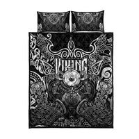 Scandinavian Viking Quilt Bed Set Norse Warrior Sigil - Helmet and Battle Axes
