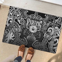 Scandinavian Viking Rubber Doormat Norse Warrior Sigil - Helmet and Battle Axes