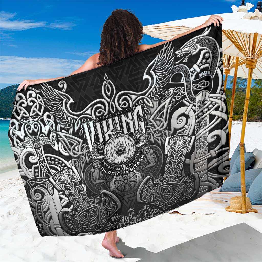 Scandinavian Viking Sarong Norse Warrior Sigil - Helmet and Battle Axes