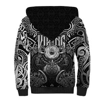 Scandinavian Viking Sherpa Hoodie Norse Warrior Sigil - Helmet and Battle Axes