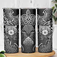 Scandinavian Viking Skinny Tumbler Norse Warrior Sigil - Helmet and Battle Axes