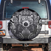 Scandinavian Viking Spare Tire Cover Norse Warrior Sigil - Helmet and Battle Axes