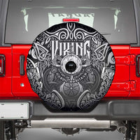 Scandinavian Viking Spare Tire Cover Norse Warrior Sigil - Helmet and Battle Axes