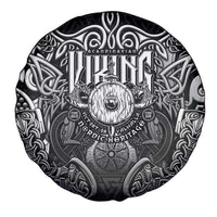 Scandinavian Viking Spare Tire Cover Norse Warrior Sigil - Helmet and Battle Axes