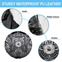 Scandinavian Viking Spare Tire Cover Norse Warrior Sigil - Helmet and Battle Axes