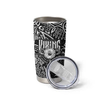 Scandinavian Viking Tumbler Cup Norse Warrior Sigil - Helmet and Battle Axes