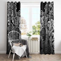 Scandinavian Viking Window Curtain Norse Warrior Sigil - Helmet and Battle Axes