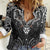 Scandinavian Viking Women Casual Shirt Norse Warrior Sigil - Helmet and Battle Axes