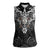 Scandinavian Viking Women Sleeveless Polo Shirt Norse Warrior Sigil - Helmet and Battle Axes
