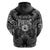 Scandinavian Viking Zip Hoodie Norse Warrior Sigil - Helmet and Battle Axes