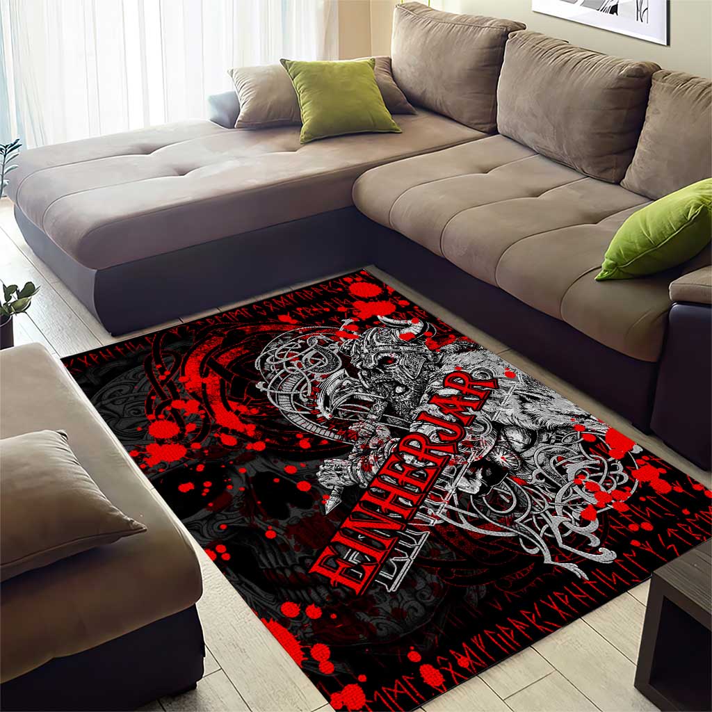 Einherjar Valhalla Area Rug Viking Warrior Rage Style