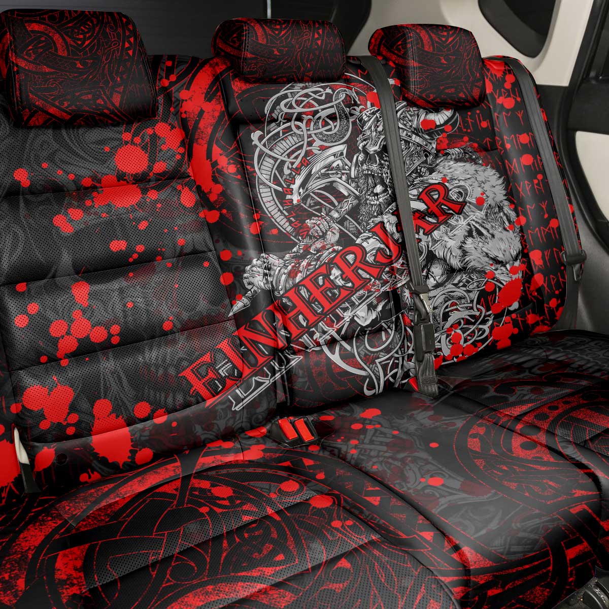 Einherjar Valhalla Back Car Seat Cover Viking Warrior Rage Style