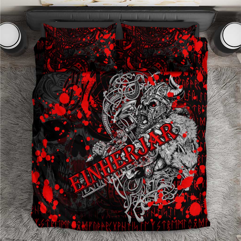 Einherjar Valhalla Bedding Set Viking Warrior Rage Style