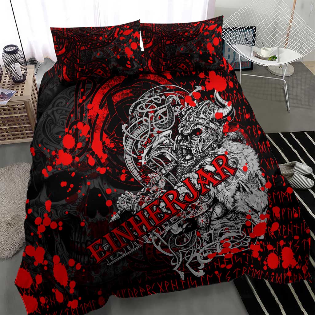 Einherjar Valhalla Bedding Set Viking Warrior Rage Style