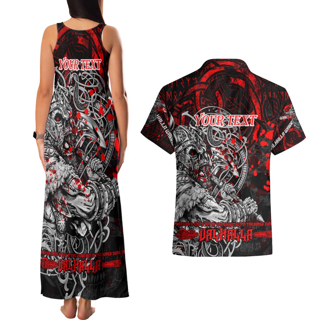 Einherjar Valhalla Couples Matching Tank Maxi Dress and Hawaiian Shirt Viking Warrior Rage Style