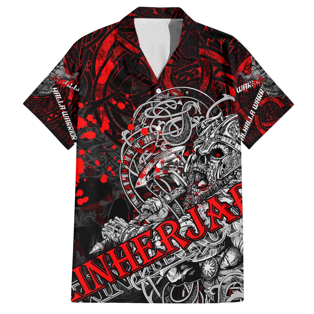 Einherjar Valhalla Family Matching Long Sleeve Bodycon Dress and Hawaiian Shirt Viking Warrior Rage Style