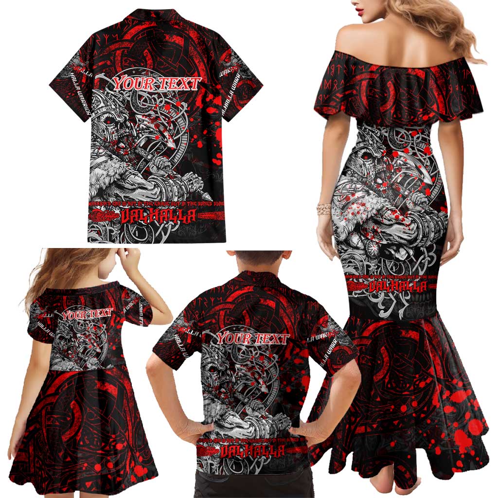 Einherjar Valhalla Family Matching Mermaid Dress and Hawaiian Shirt Viking Warrior Rage Style
