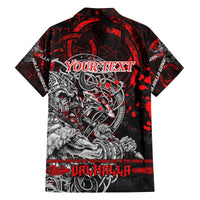 Einherjar Valhalla Family Matching Off The Shoulder Long Sleeve Dress and Hawaiian Shirt Viking Warrior Rage Style