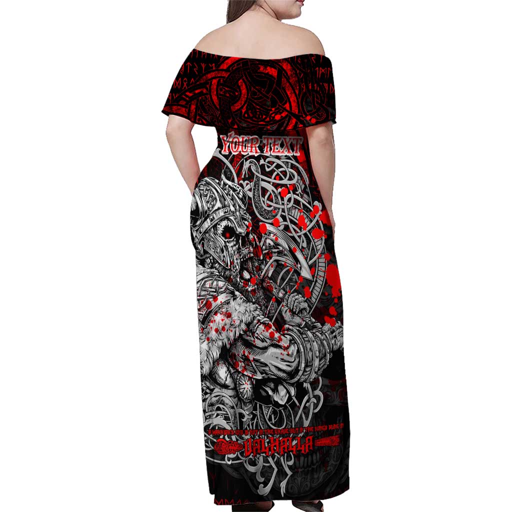 Einherjar Valhalla Family Matching Off Shoulder Maxi Dress and Hawaiian Shirt Viking Warrior Rage Style
