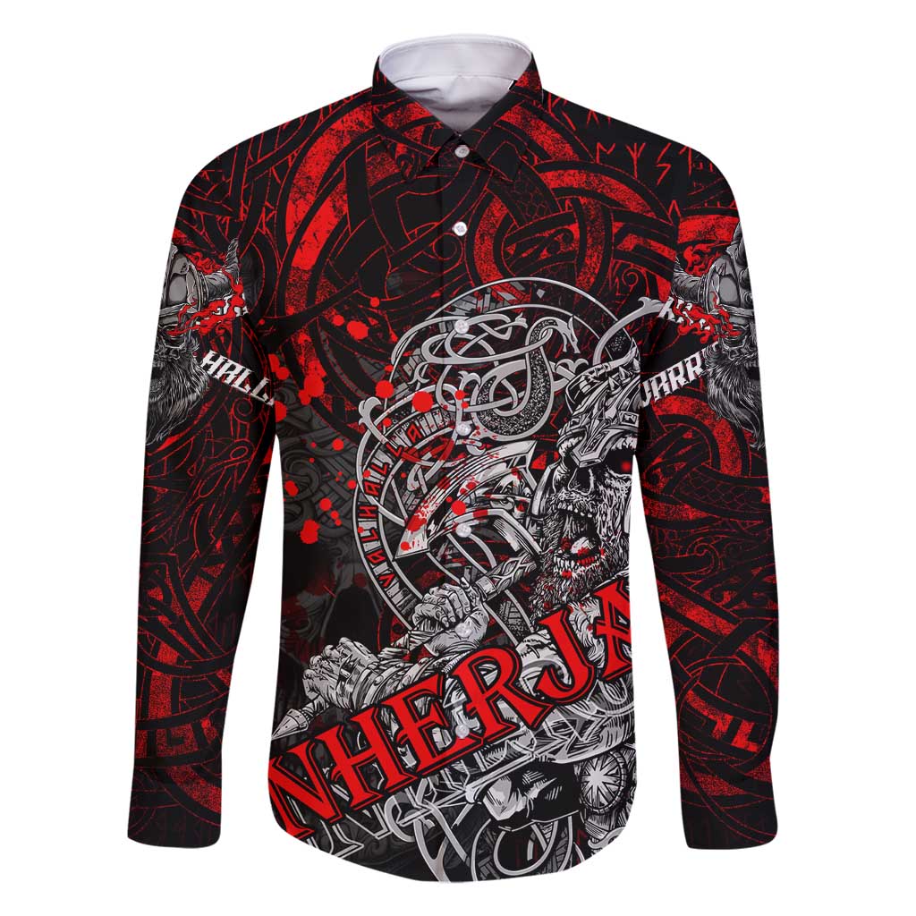 Einherjar Valhalla Family Matching Off Shoulder Short Dress and Hawaiian Shirt Viking Warrior Rage Style