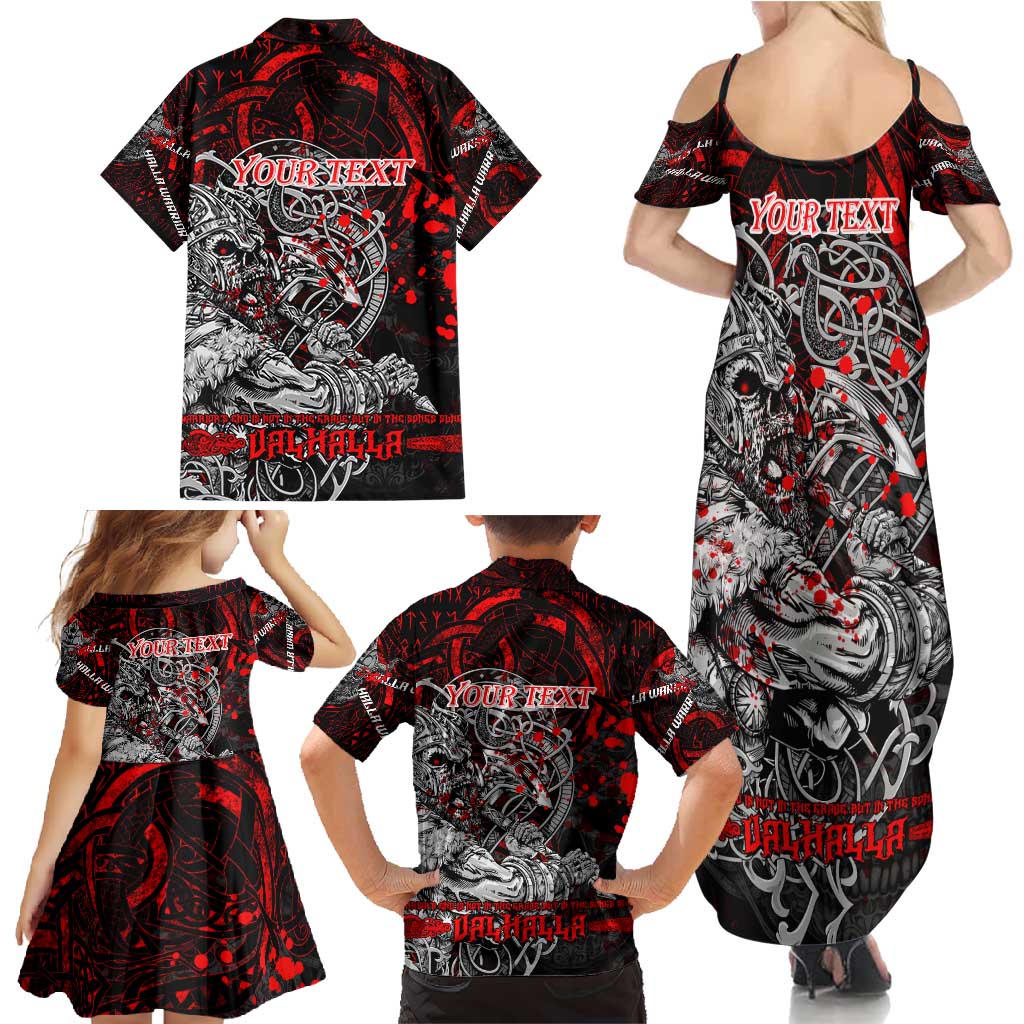 Einherjar Valhalla Family Matching Summer Maxi Dress and Hawaiian Shirt Viking Warrior Rage Style
