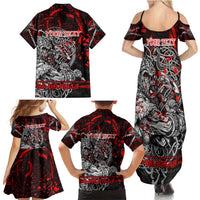 Einherjar Valhalla Family Matching Summer Maxi Dress and Hawaiian Shirt Viking Warrior Rage Style