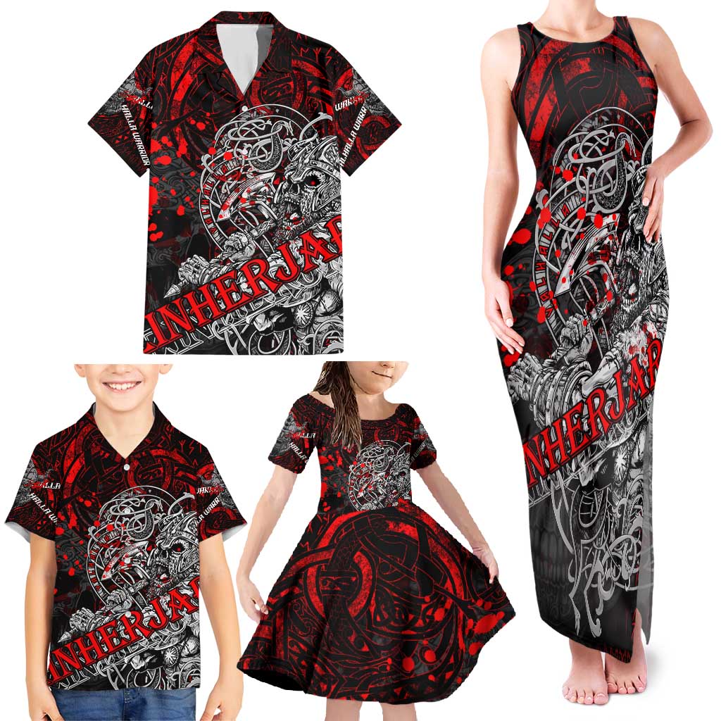 Einherjar Valhalla Family Matching Tank Maxi Dress and Hawaiian Shirt Viking Warrior Rage Style