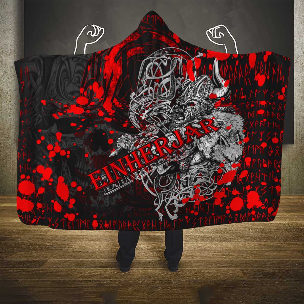 Einherjar Valhalla Hooded Blanket Viking Warrior Rage Style