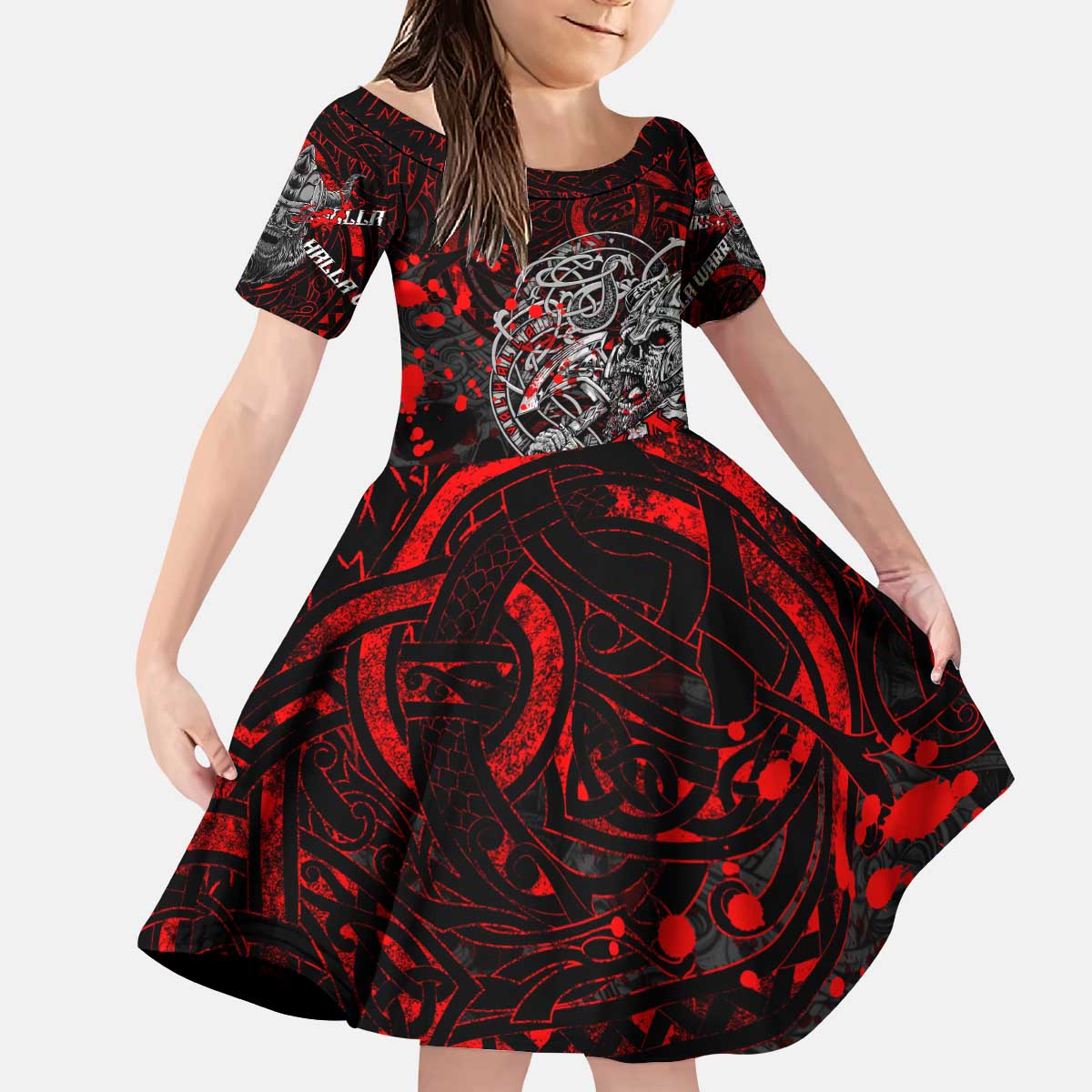 Einherjar Valhalla Kid Short Sleeve Dress Viking Warrior Rage Style