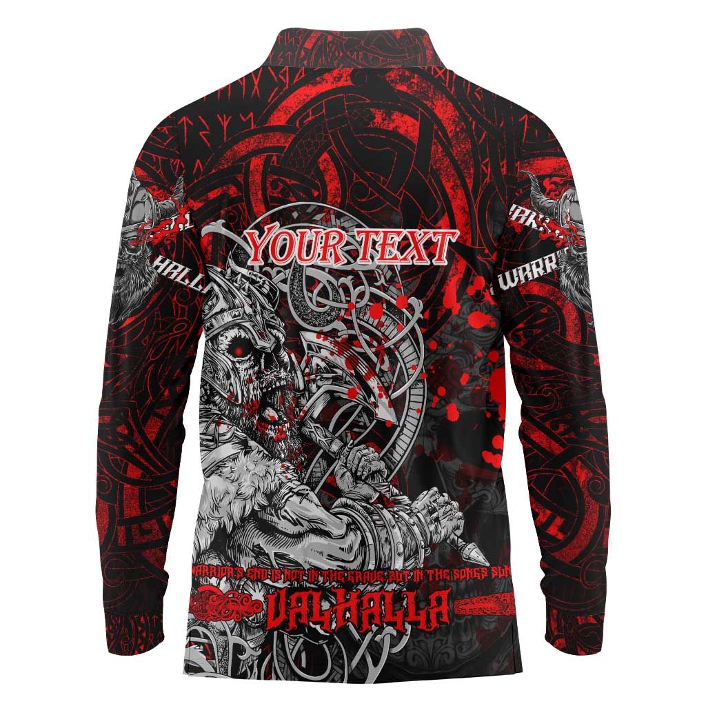 Einherjar Valhalla Long Sleeve Polo Shirt Viking Warrior Rage Style