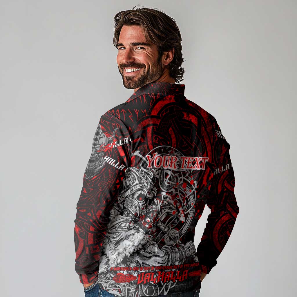 Einherjar Valhalla Long Sleeve Polo Shirt Viking Warrior Rage Style