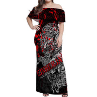 Einherjar Valhalla Off Shoulder Maxi Dress Viking Warrior Rage Style