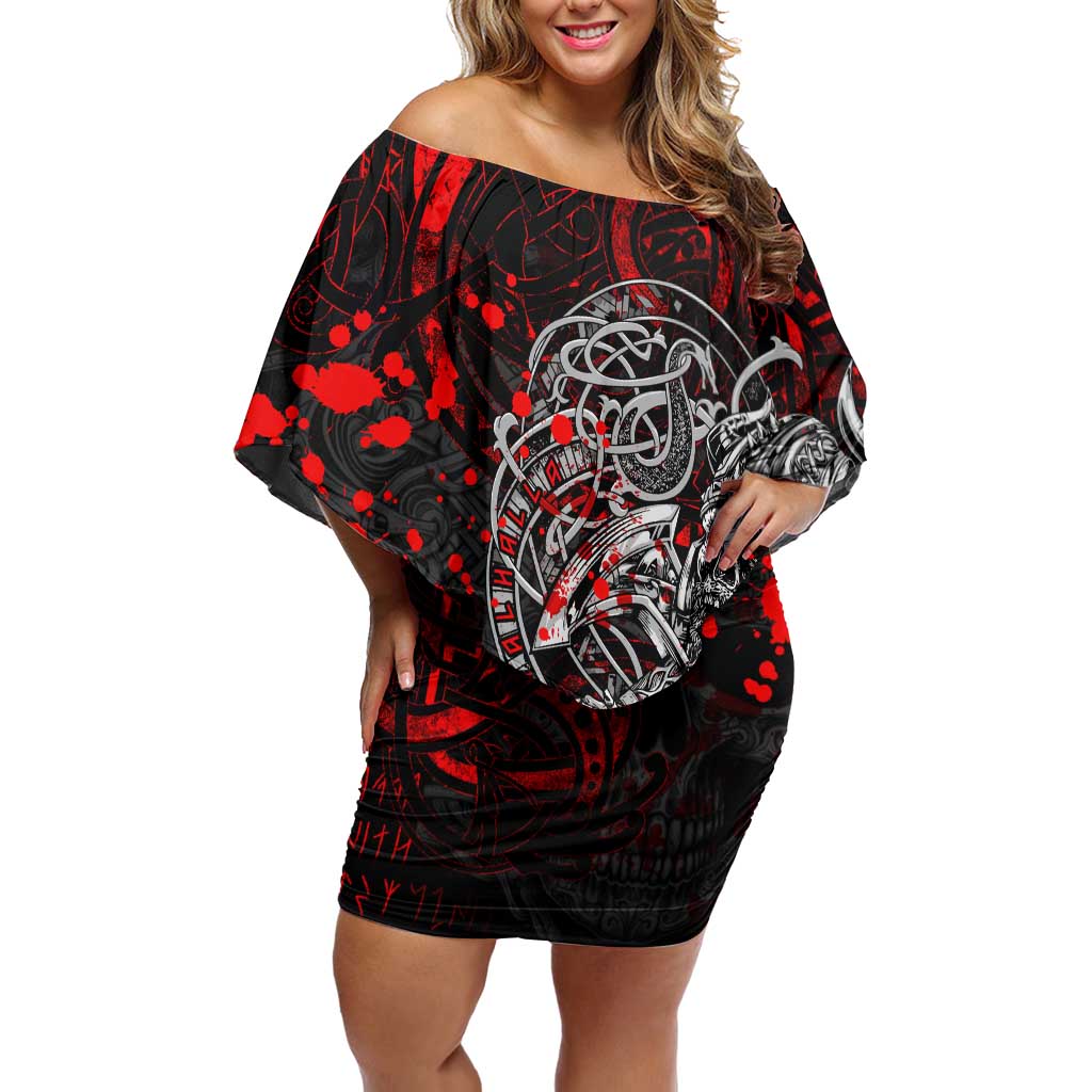 Einherjar Valhalla Off Shoulder Short Dress Viking Warrior Rage Style