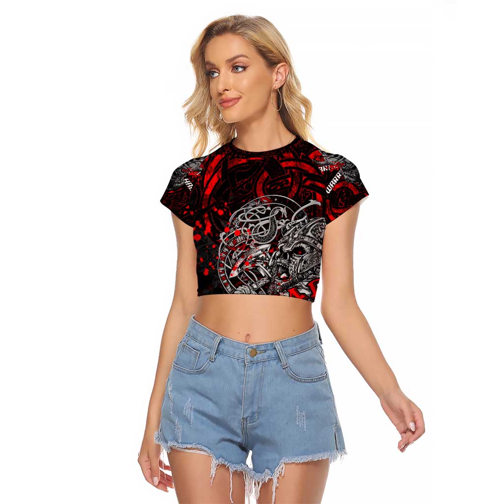 Einherjar Valhalla Raglan Cropped T Shirt Viking Warrior Rage Style