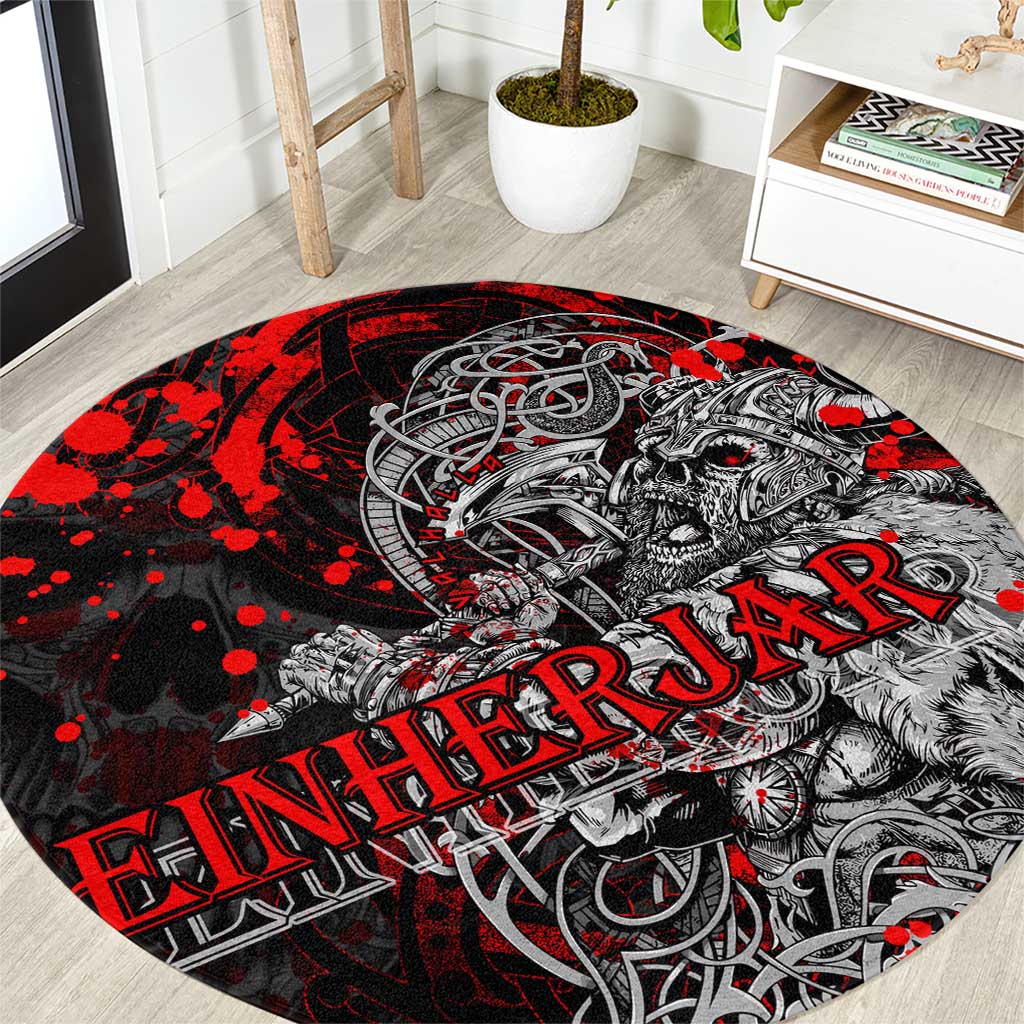 Einherjar Valhalla Round Carpet Viking Warrior Rage Style