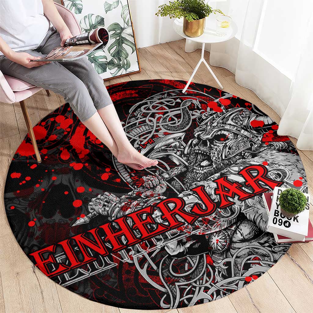 Einherjar Valhalla Round Carpet Viking Warrior Rage Style