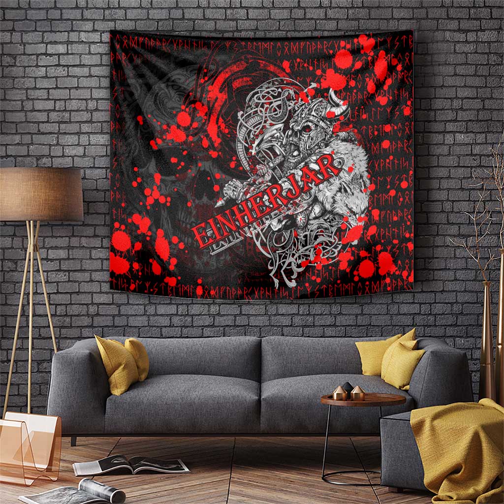 Einherjar Valhalla Tapestry Viking Warrior Rage Style