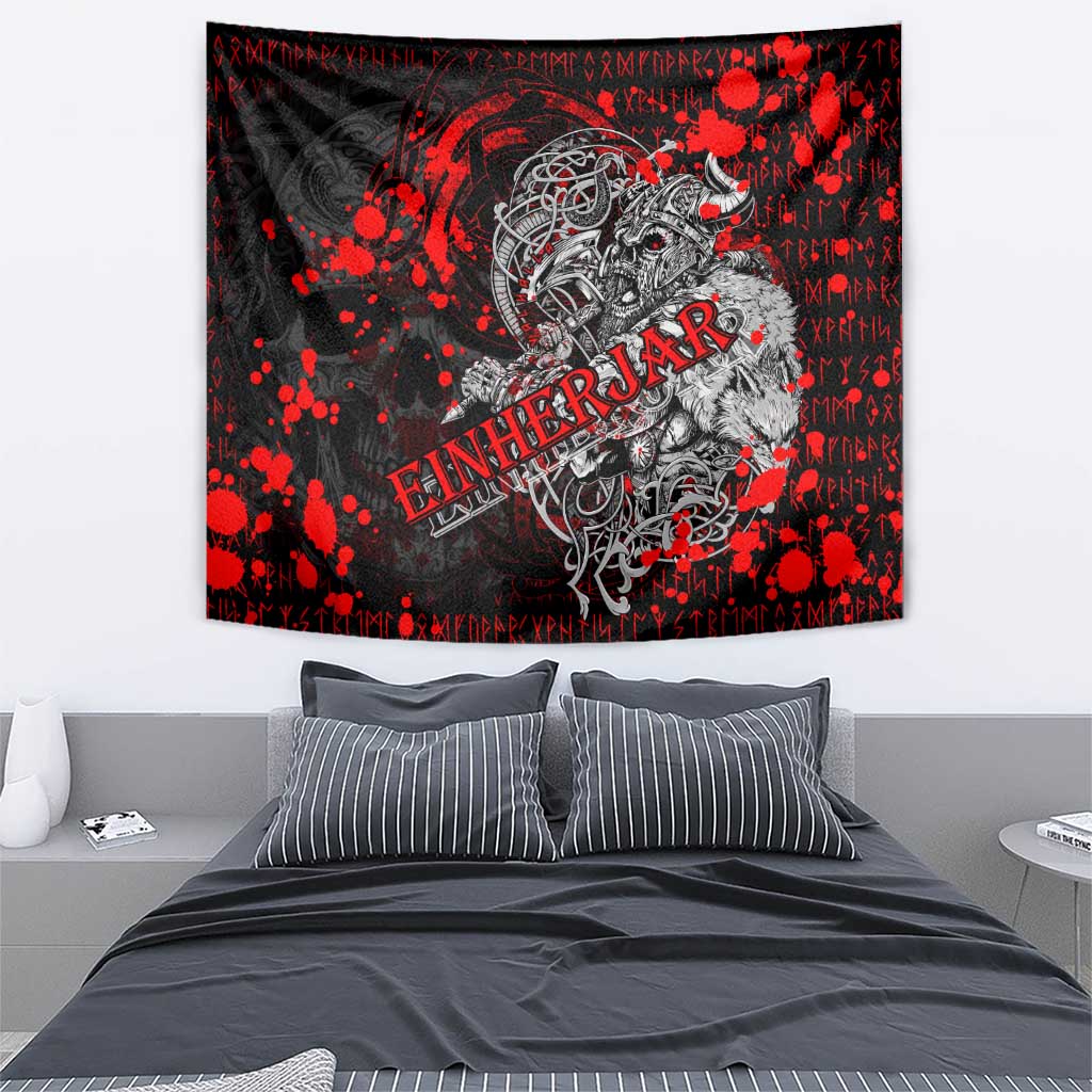 Einherjar Valhalla Tapestry Viking Warrior Rage Style